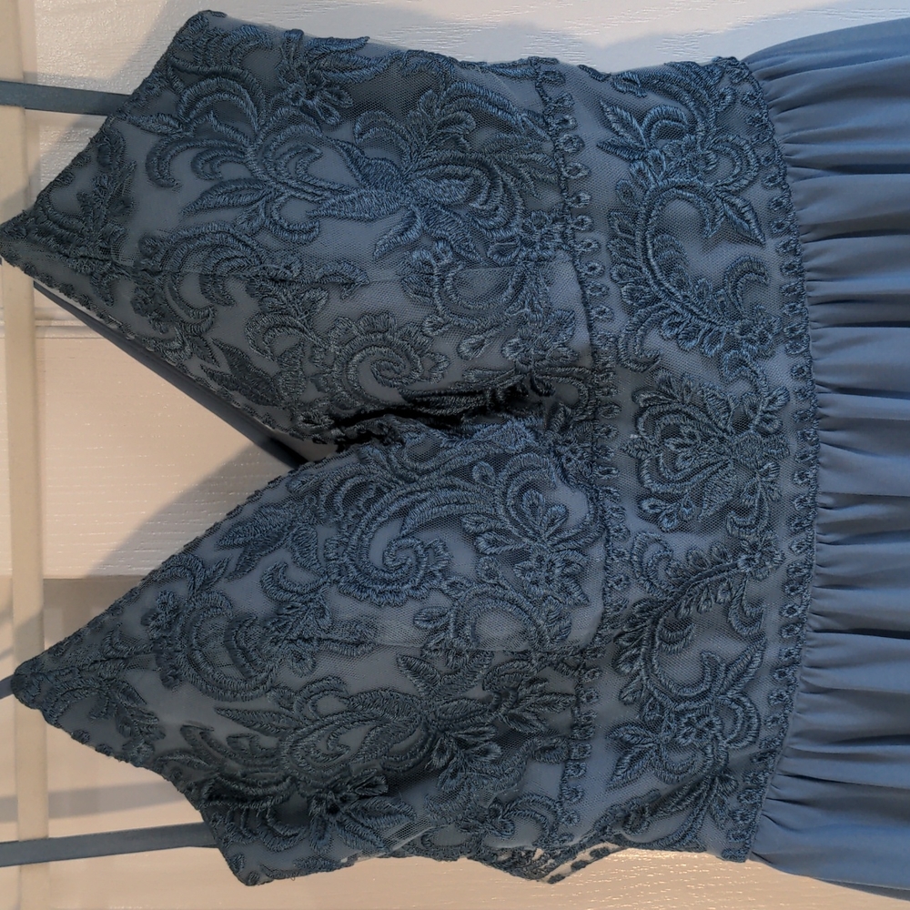 Kennedy Blue size 8 - 10 Cameron style slate blue maxi bridesmaid guest dress - Picture 5 of 11